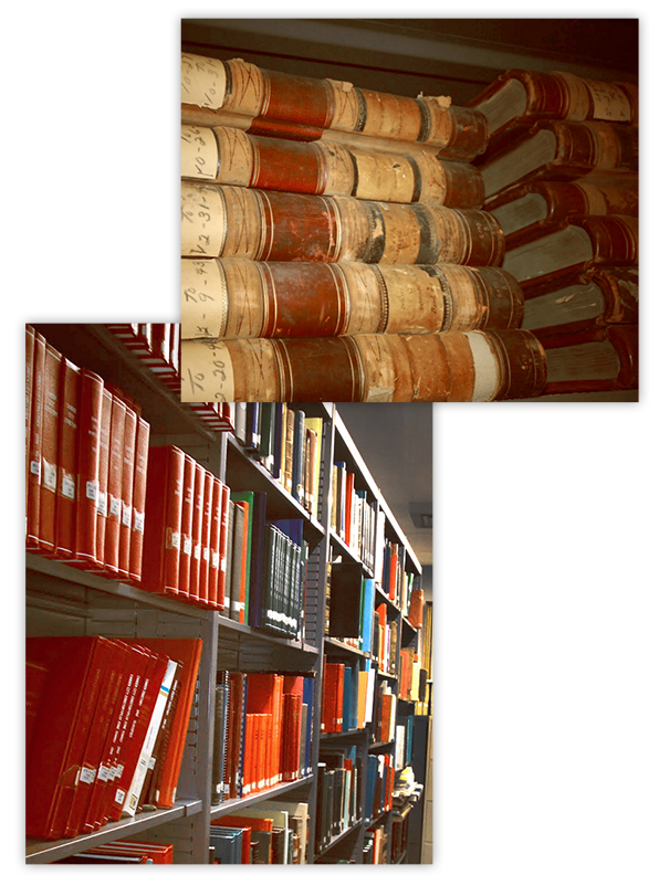 books on shelves
