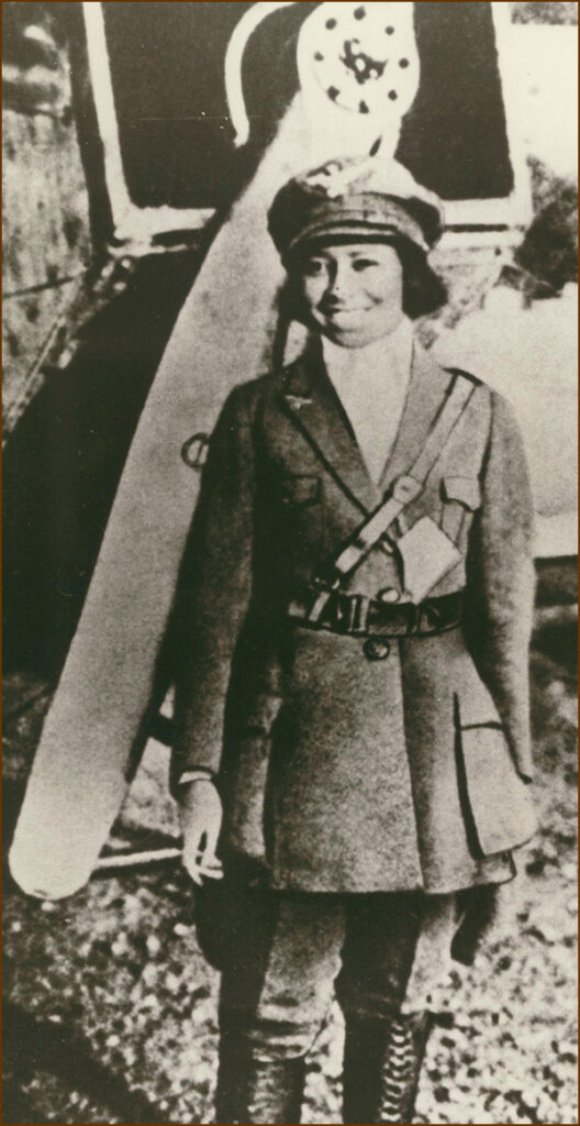 Bessie Coleman at flying school in France.