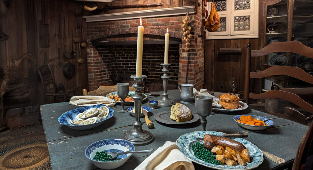 A typical colonial tavern dinner is featured in a new museum exhibit.